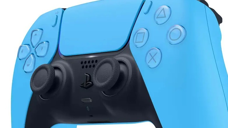 a blue PS5 controller