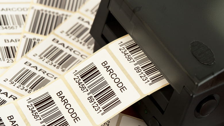 bar codes being printed