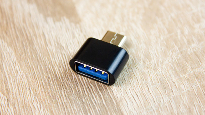 A USB-C to USB-A adapter