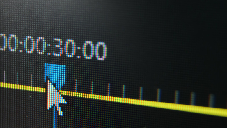 Cursor hovering over timecode on editing timeline