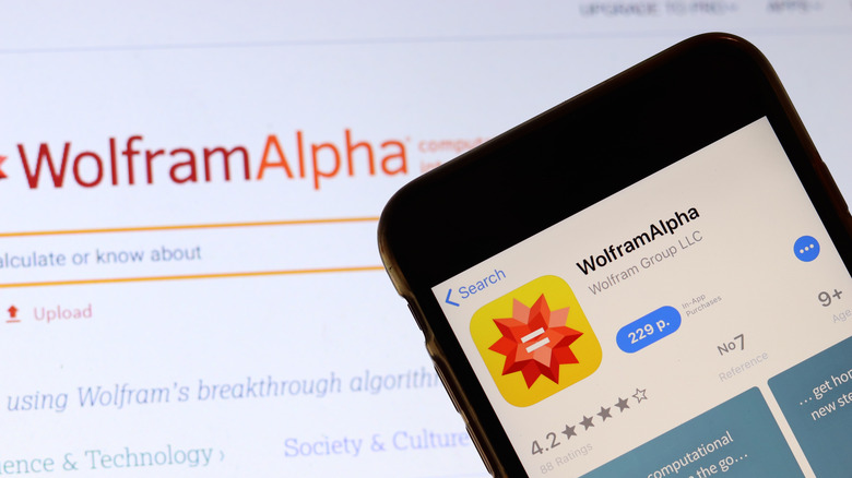 Wolfram Alpha on desktop and mobile phone