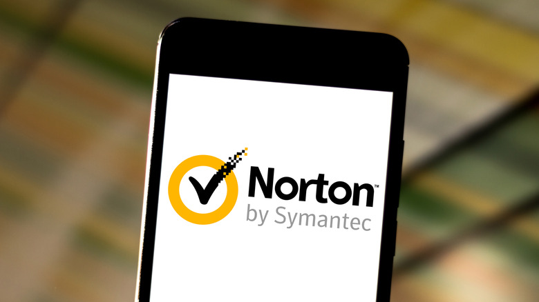 Norton antivirus app logo displayed on smartphone