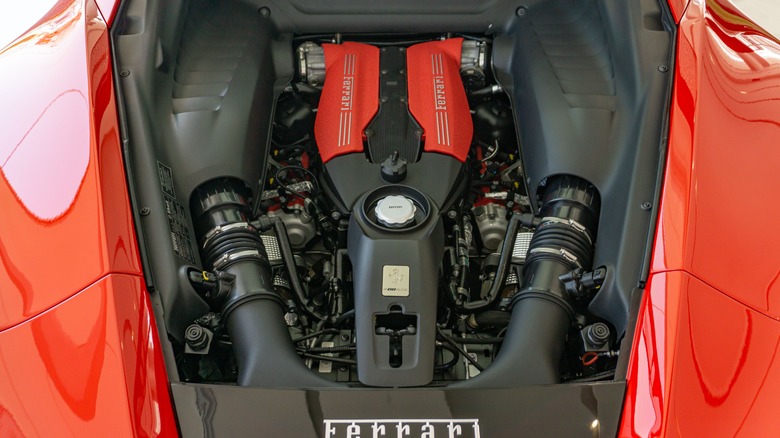 Ferrari V8 engine bay