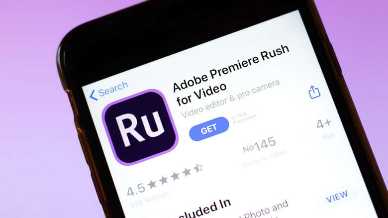 Adobe Premiere Rush App Store page 