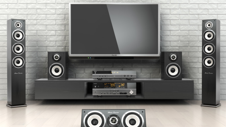 TV with a surround sound speaker setup