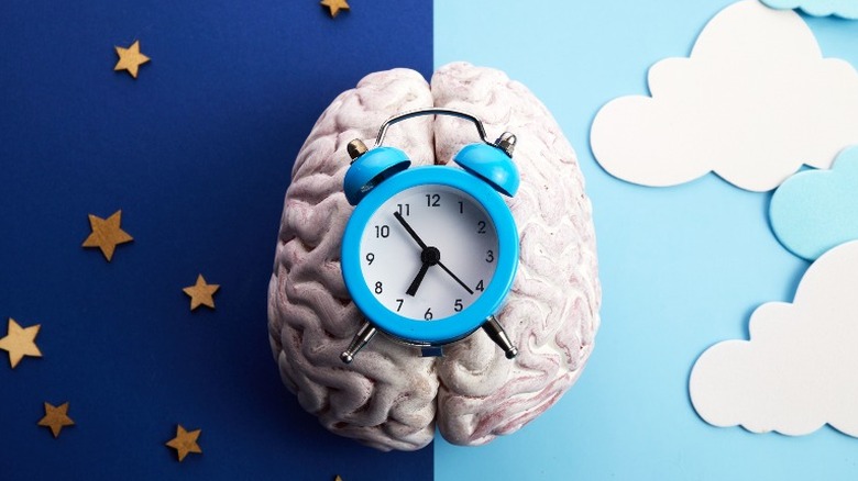 illustration of a clock on a brain
