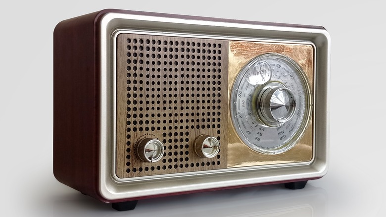 Old brown and gold radio
