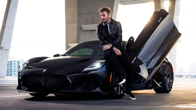 David Beckham with his Maserati MC20