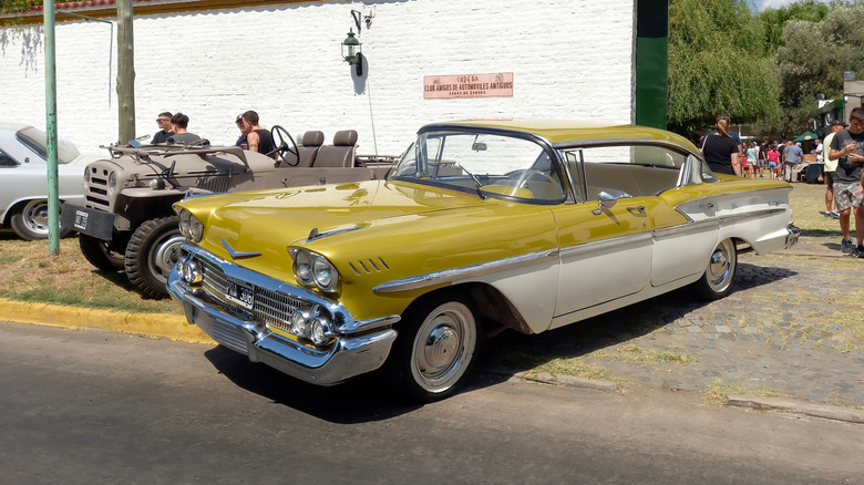 1958 Chevrolet Chevy Bel Air sedan four door parked in the street