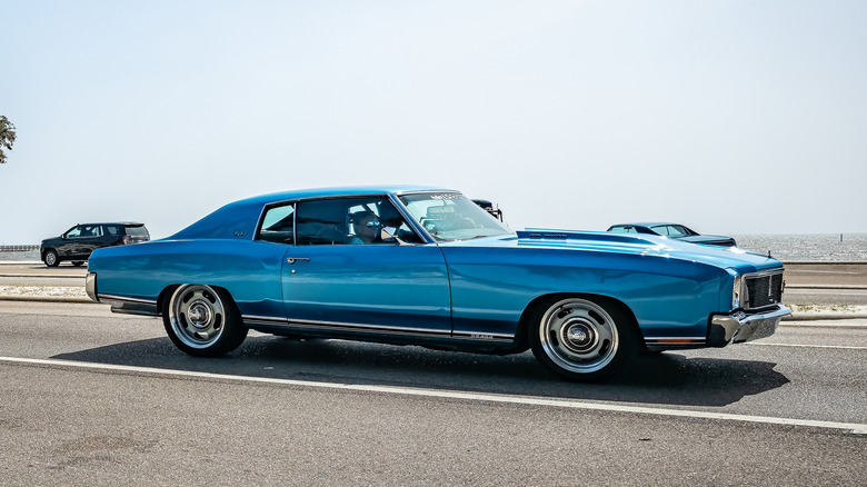 Wide angle side view of a 1971 Chevrolet Monte Carlo 2 Door Hardtop