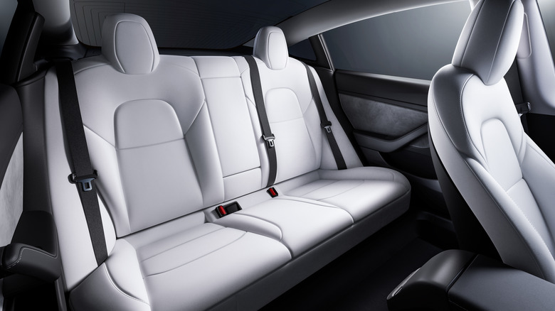 Tesla white rear seats