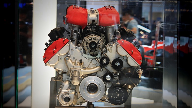 A V12 Ferrari engine ready to install.