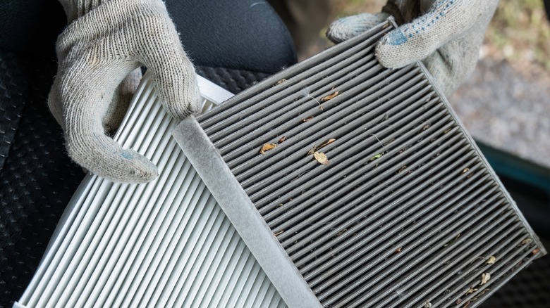 Close up shot of cabin air filters