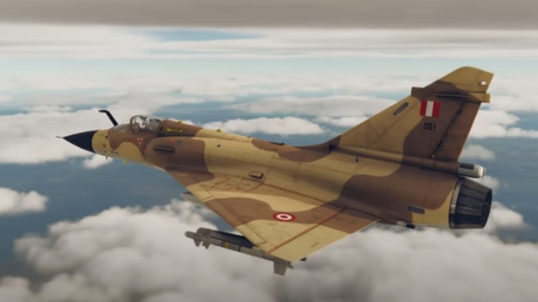 Dassault Mirage 2000 flying in clouds