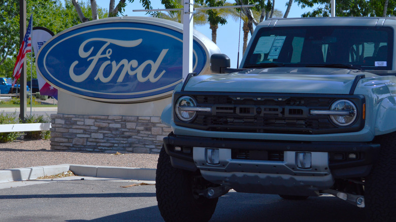 Ford Bronco parked at dealership