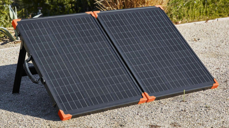 A 100W Thunderbolt solar panel available at Harbor Freight Tools