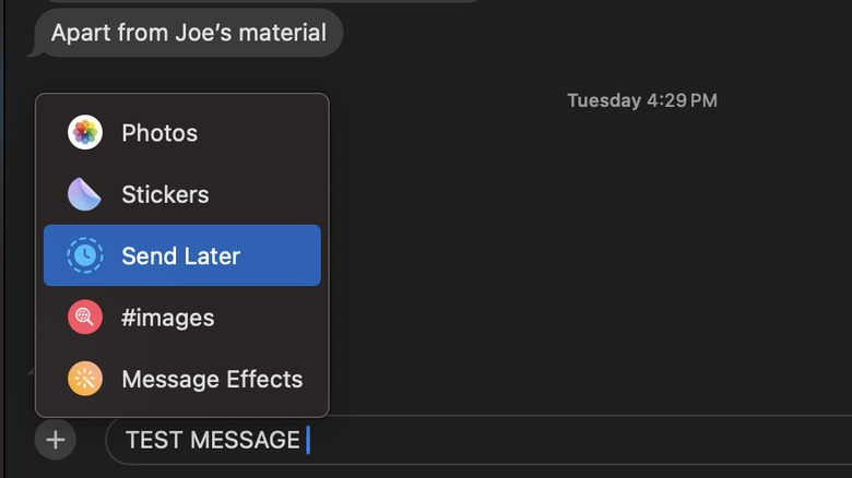 Message scheduling in MacOS Sequoia