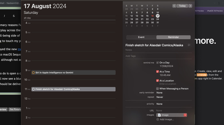 Calendar Reminders in MacOS Sequoia