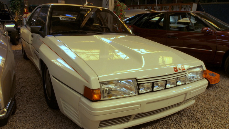 The Citroen BX 4TC at a museum, front 3/4 view