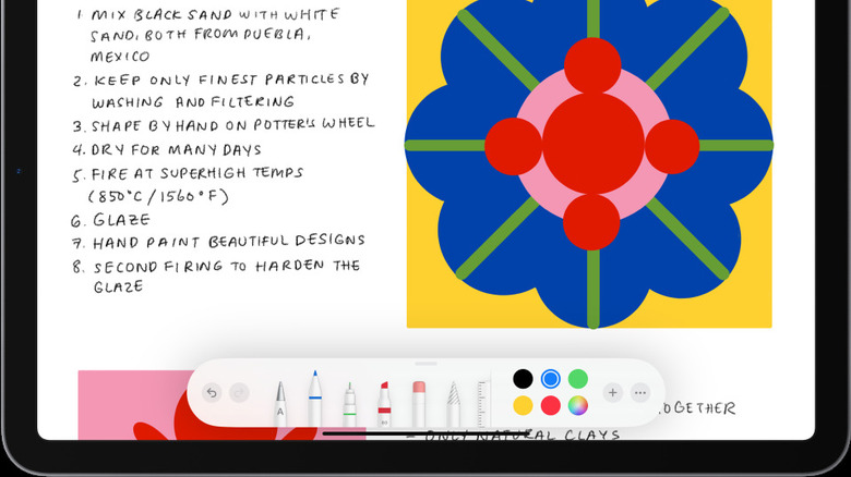 drawing tools apple notes app