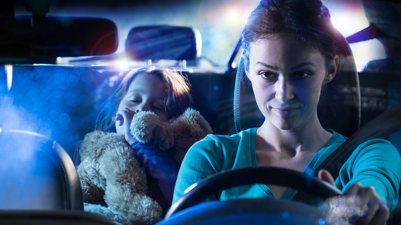 Driving with child asleep