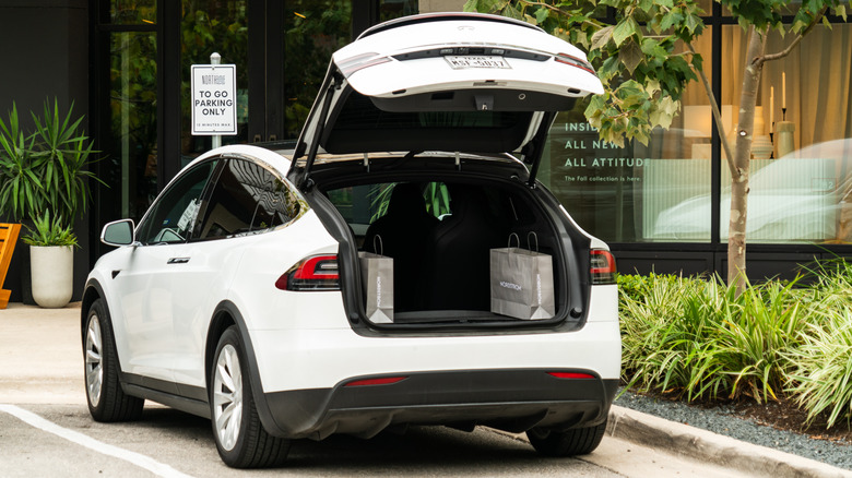 Tesla with liftgate open