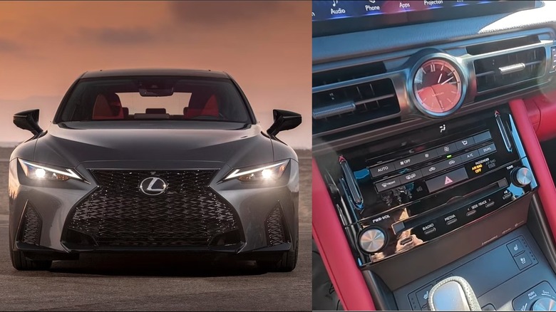 Split Image: 2025 Lexus IS 350 F Sport Exterior And Interior CD Player