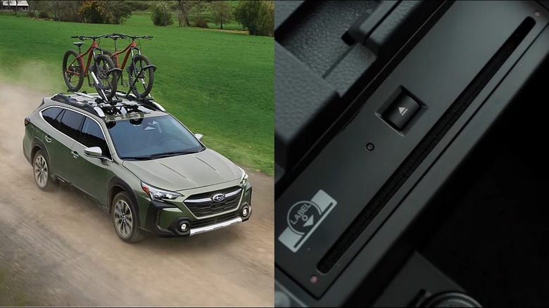 Split Image: 2025 Subaru Outback Touring And Center Console CD Player