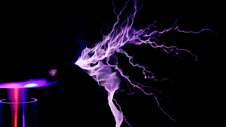 A Tesla coil sparking electricity