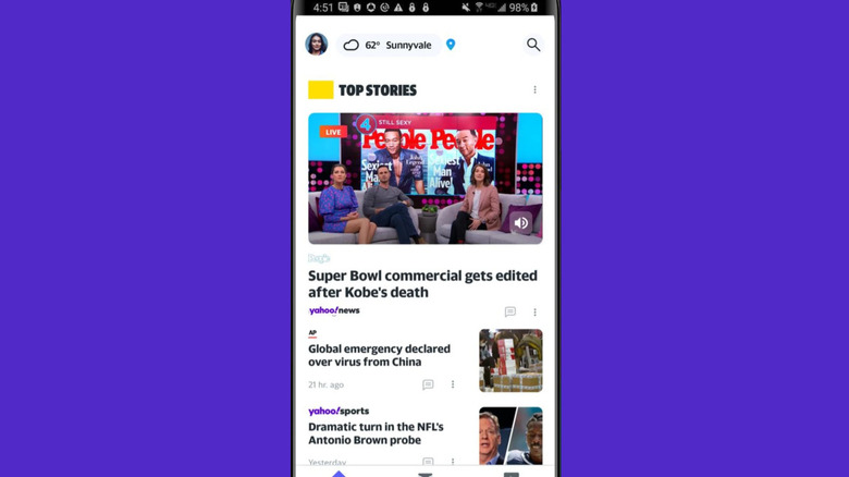 Yahoo news in use