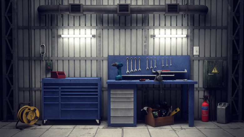 Snapshot of garage toolshed and workspace