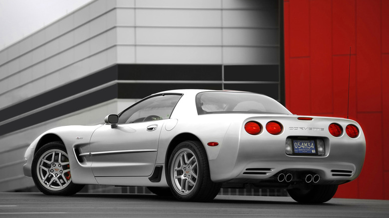 Rear 3/4 view of 2003 Corvette Z06 Notchback Coupe