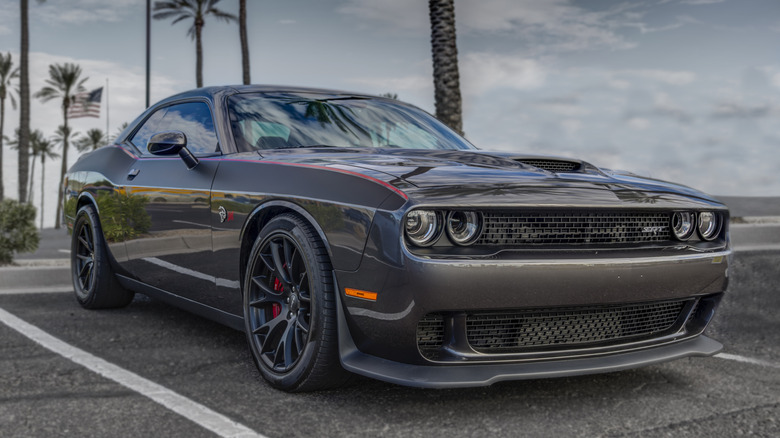 SRT Hellcat at cloudy beach