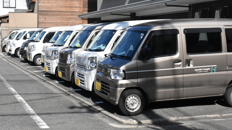 Row of kei cars in Japan