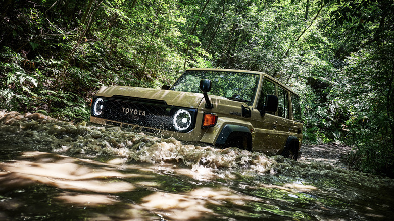 2024 Toyota Land Cruiser 70 driving through water