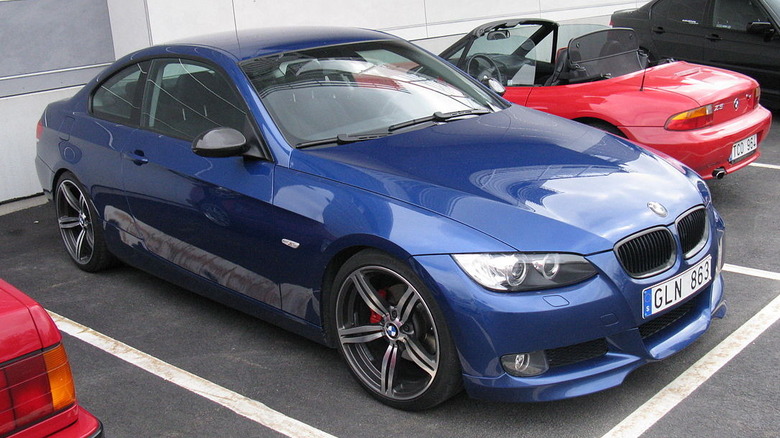 Blue BMW 335i coupe