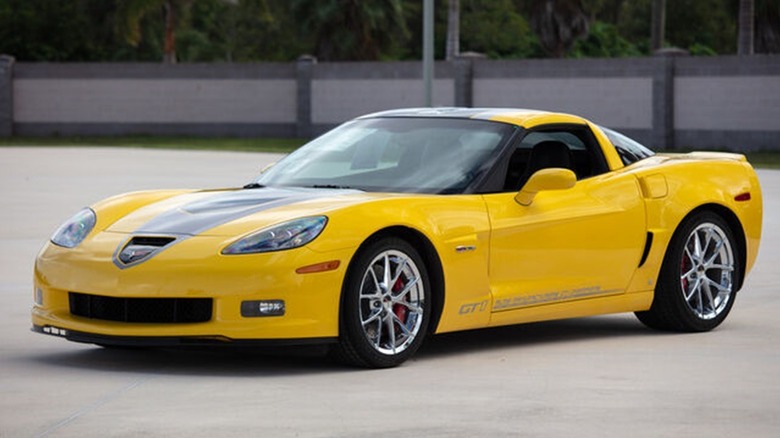 Yellow Z06 GT1 Championship Edition in parking lot