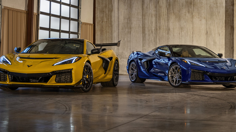 Two 2025 ZR1 Corvettes inside