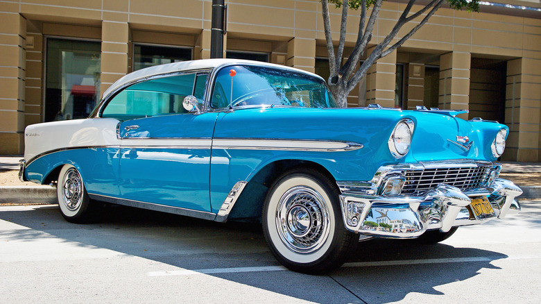 Mint green 1956 Chevy Bel Air Coupe