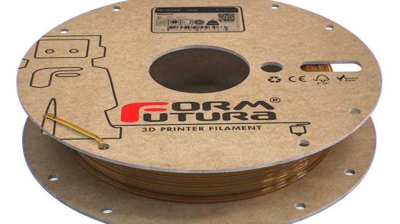 A spool of Form Futura PEI filament