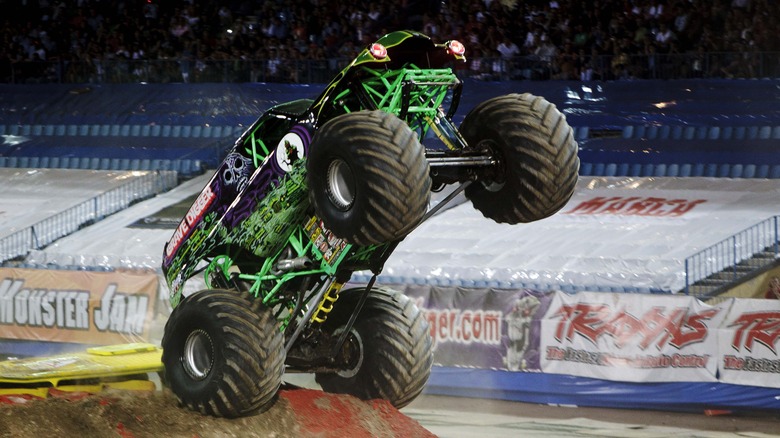 Grave Digger doing a wheelie