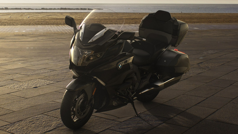 BMW K 1600 Grand America parked at the beach