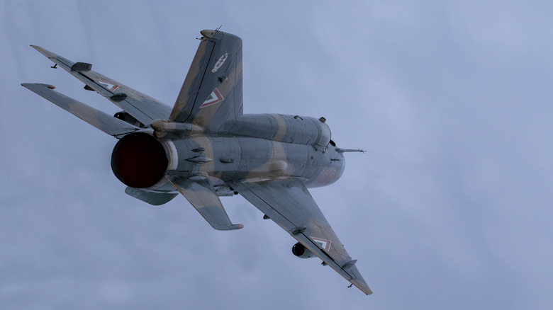 A MiG-21 in flight