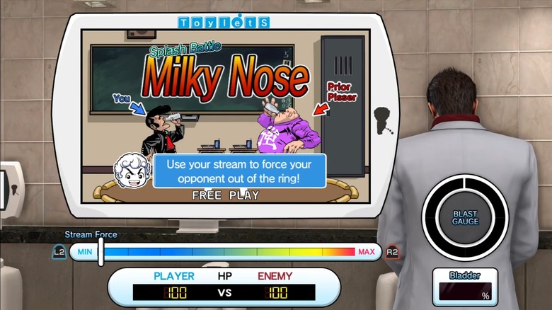 yakuza 2 sega toylets milky nose urinal game