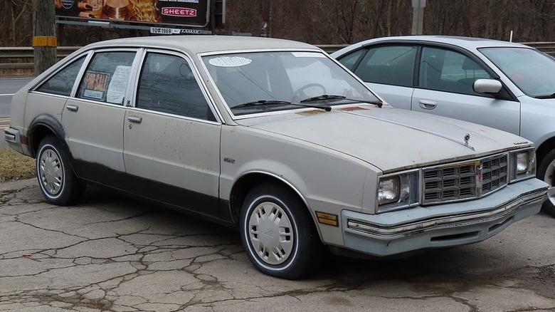 Grey Pontiac Phoenix hatchback