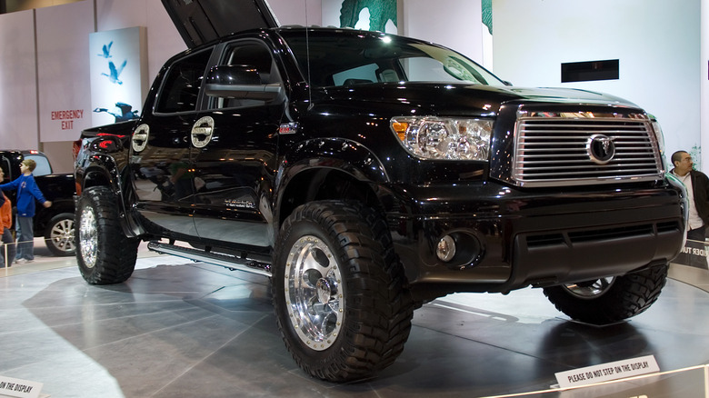 A 2010 Toyota Tundra on a showroom floor