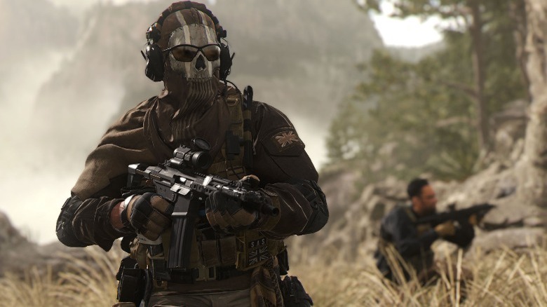 A screenshot of a skull-wearing player in Call of Duty: Modern Warfare 2