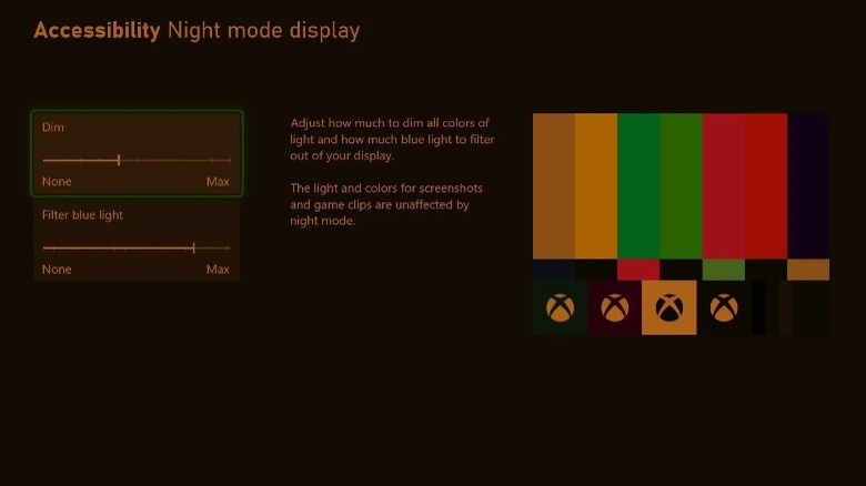Night Mode on Xbox Series X