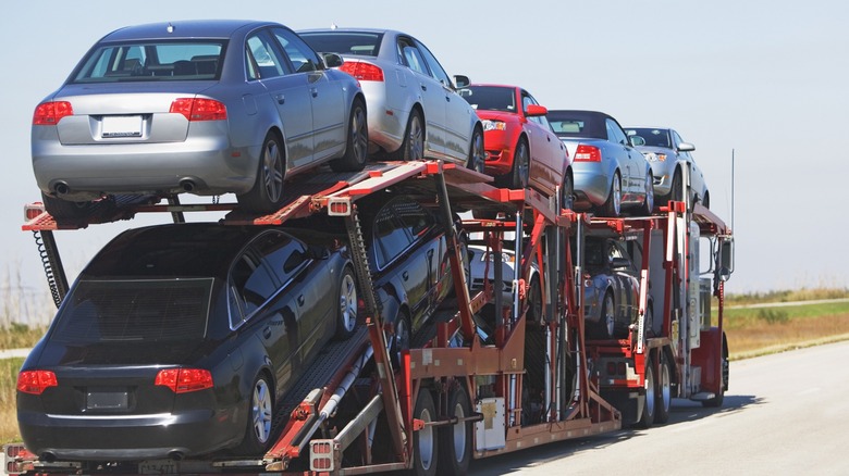 Cars being transported