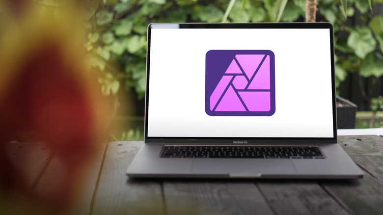 Affinity Photo 2 logo on a MacBook Pro laptop